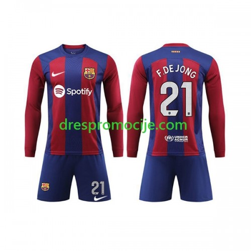 FC Barcelona Frenkie de Jong 21 Dres Dječji Domaći 2023/2024 Dugim Rukavima FC Barcelona Frenkie de Jong 21 Dres Dječji Domaći 2023/2024 Dugim Rukavima